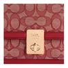 Coach Hutton 21 Monogramm Leder Kleine Quadratische Kettentasche Damen Taschen Rubin CZ491-IMRBY