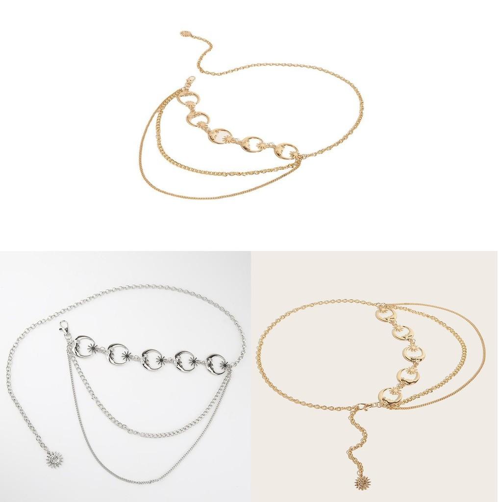 Waist Chain Moon Two Layers Of Chains Versatile Accessories For Women Clothing