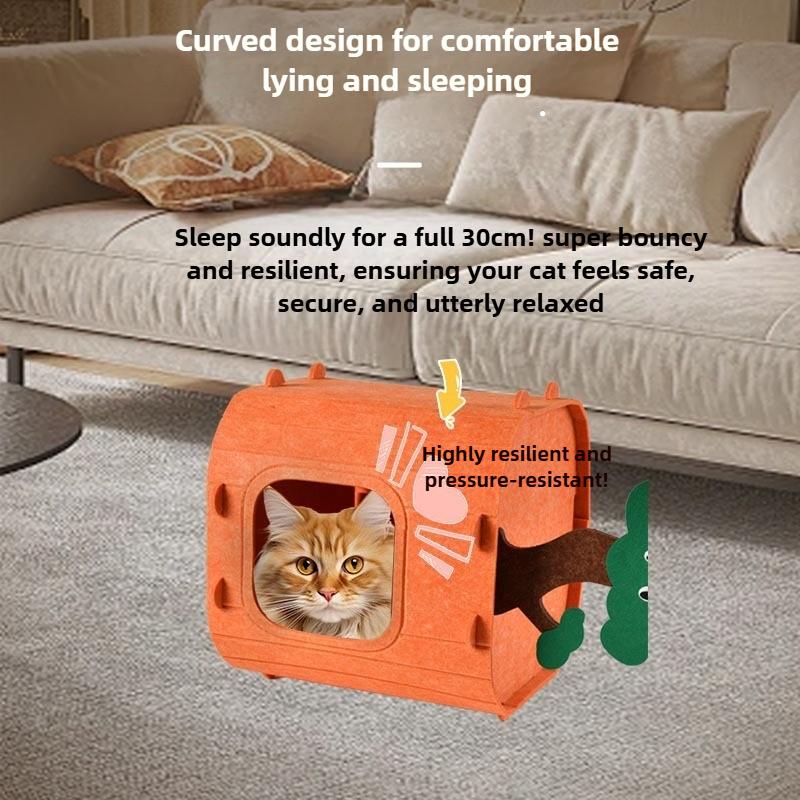 Stump Cat Nest Comfortable Nest Lower Resistance Scratch Out Crumbs Semi-closed Security Pet Waterloo Sleeping Nest Folding