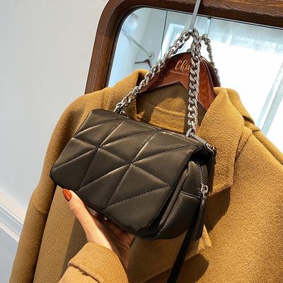 Fashion New Embroidered Line  Leather Small Crossbody Bags Quality Ladies Brand Chain Shoulder Bag
