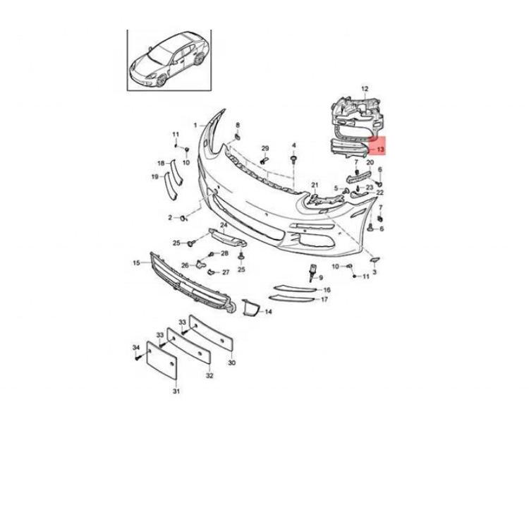 Fog Light Grille for Panamera (2010-2016), Part Nos. 97050555500, 97050555600