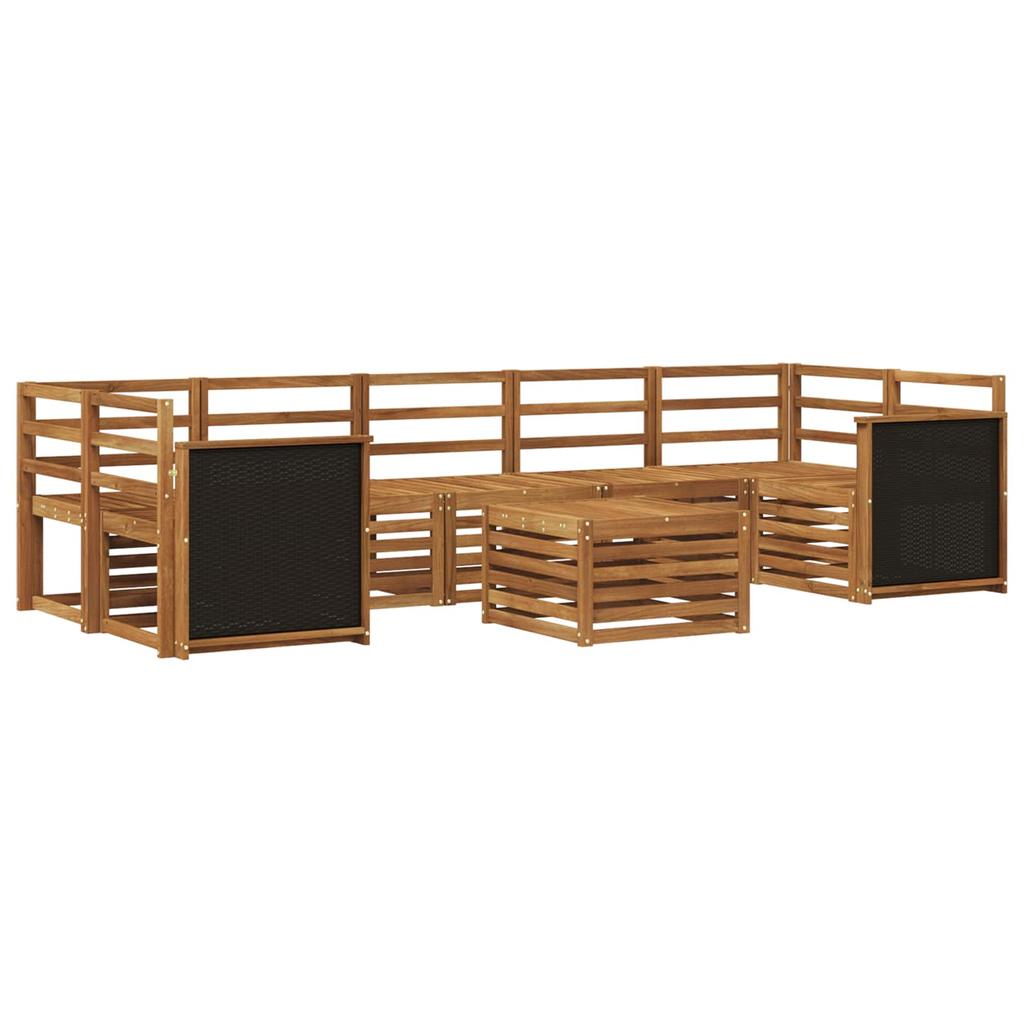 Outdoor Sofa Set 8 Pcs Natural Solid Acacia Wood