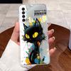 Jelly Casing For Huawei P Smart 2021 / Huawei y7a Funda Clear Silicone Soft TPU Back Cover Cute Cat Rabbit Heart Protective Case