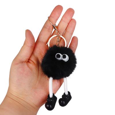 Piccoli bricchetti portachiavi in ​​peluche, ciondolo a sfera di carbone, portachiavi, zaino, ciondoli per auto