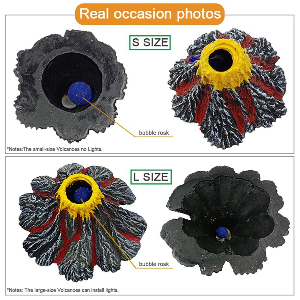 קישוטי הר געש מלאכותיים משאבת חמצן אבן בועות אוויר ערכה קישוט סימולציה לאקווריום מיכל דגים