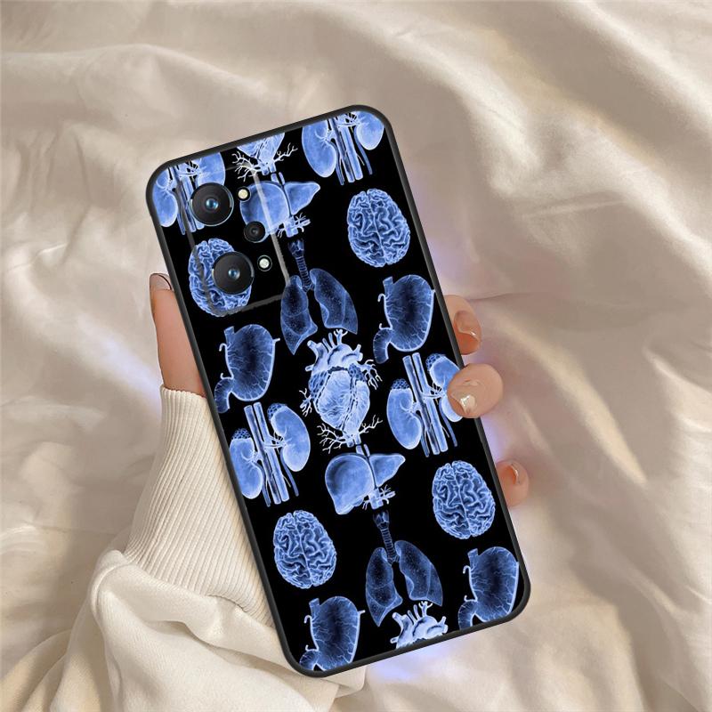 Medical Human Organs Brain Case For Realme C75 C67 C63 C55 C51 C61 C53 C35 C65 C71 11 12 13 14 Pro Plus GT6 GT7 15 Pro