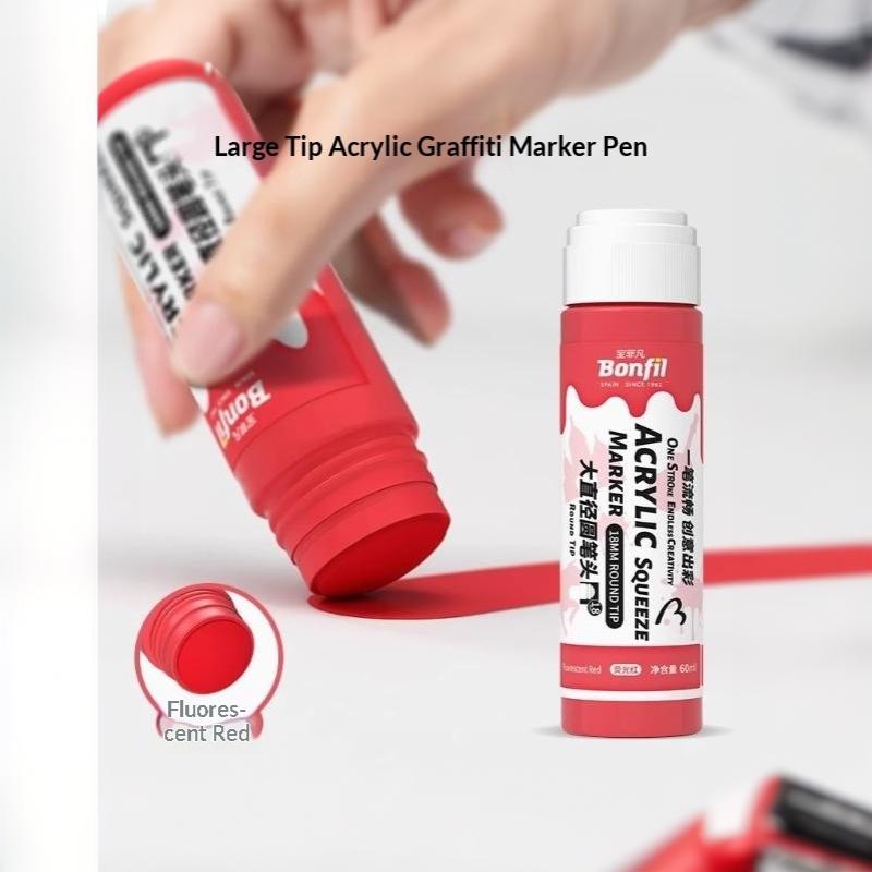 1Pcs 3Cm Jumbo Felt Tip Acrylic Paint Markers Graffiti Jumbo Colored Markers For Rock Painting Stone Ceramic Glass Wood Canvas