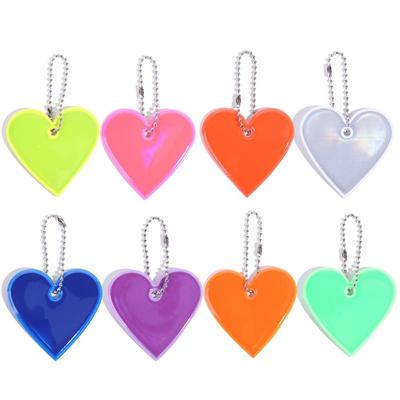 PVC Material Reflective Pendant Multi-functional Heart Shap Keychain Backpacks Strollers