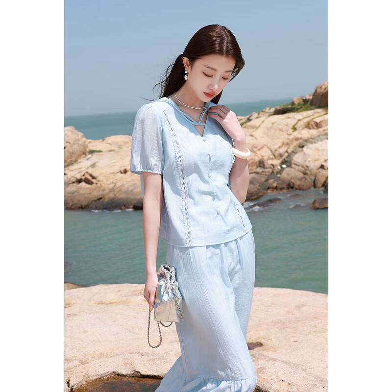 Sancai 2025 Summer Plus Size V-Neck Casual Set
