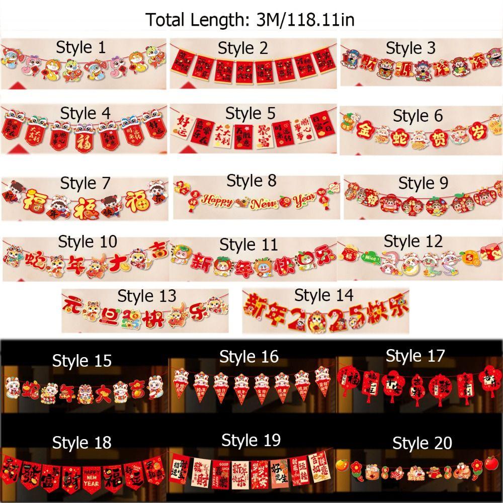 Paper Pull Flag Ornament Cartoon Snake Year Banner Hanging Snake Pendant  Spring Festival