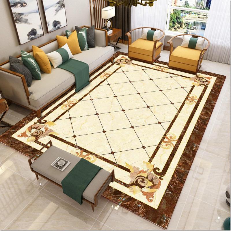 Retro Study Carpet Nordic Minimalist Style Geometric Print Rug Suitable for Living Room Bedroom Terrace Multi-size Non-slip Mat