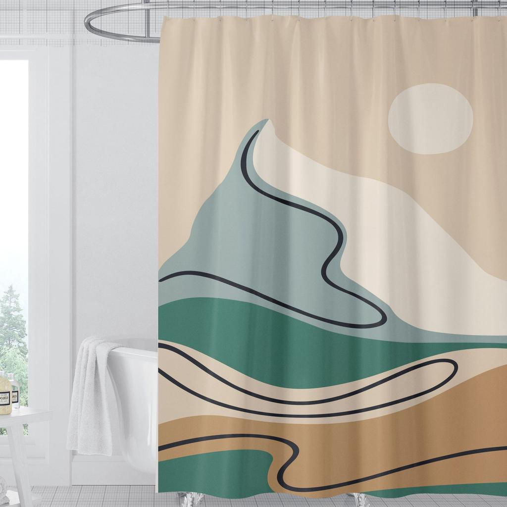 JINRUN Badezimmer verdickter wasserdichter Vorhang, schimmelfester Duschvorhang, Duschtrennwand-Vorhang, Duschvorhang, Badezimmer-Vorhang, kostenlose Perforation