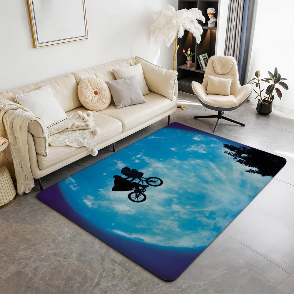 E.T. the Extra Terrestrial Movie Floor Mat Eco Flannel Doormat Non Slip Odorless Indoor Floor Rug Soft Short Plush Home Mat