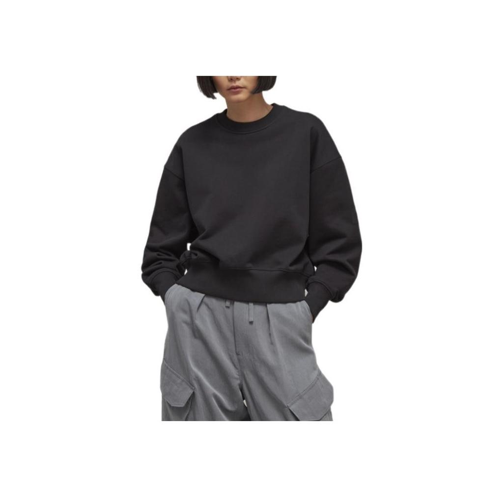 Y-3 SS23 Solid Color Crew Neck Long Sleeve Sweatshirt Unisex sweatshirt Black H44791