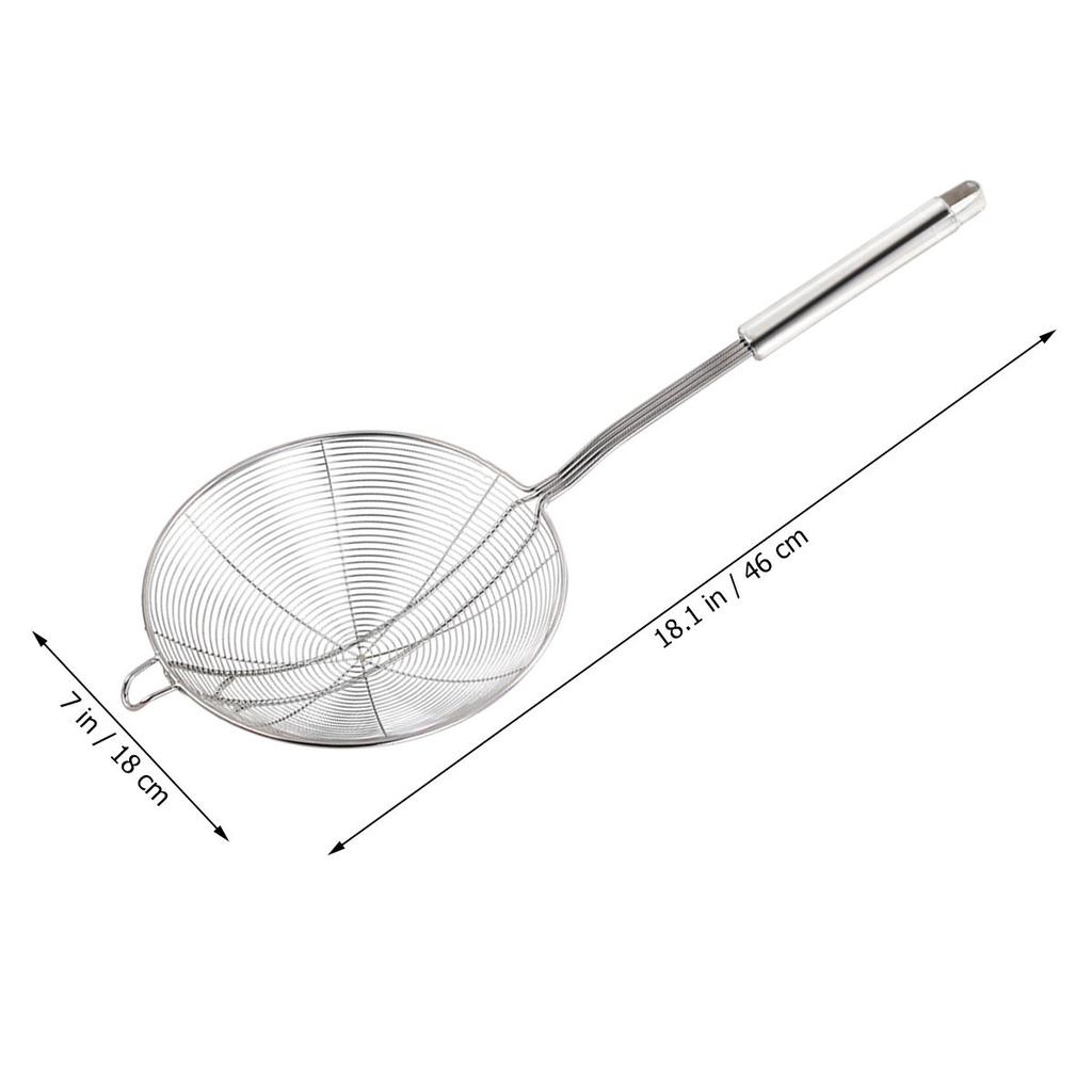 Stainless Steel Colander Spoon Wire Mesh Skimmer Ladle Diameter 16Cm Safe Kitchen Frying Food Pasta Spaghetti Noodle Hot Pot Oil