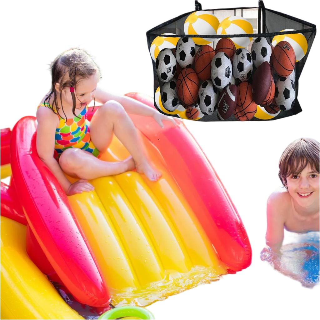 Large-Capacity Pool Storage Net Bag – Hanging Organizer for Beach Toys, Inflatable Floats & Swimming Accessories, Dorm Storage