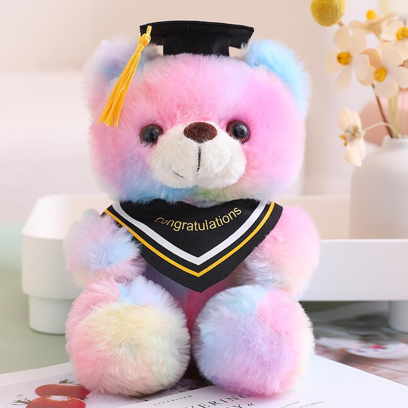 Cute Dress Colorful Doctor Bear Doll Plush Toy Teddy Bear Graduation Bear Doll Student Graduation Gift