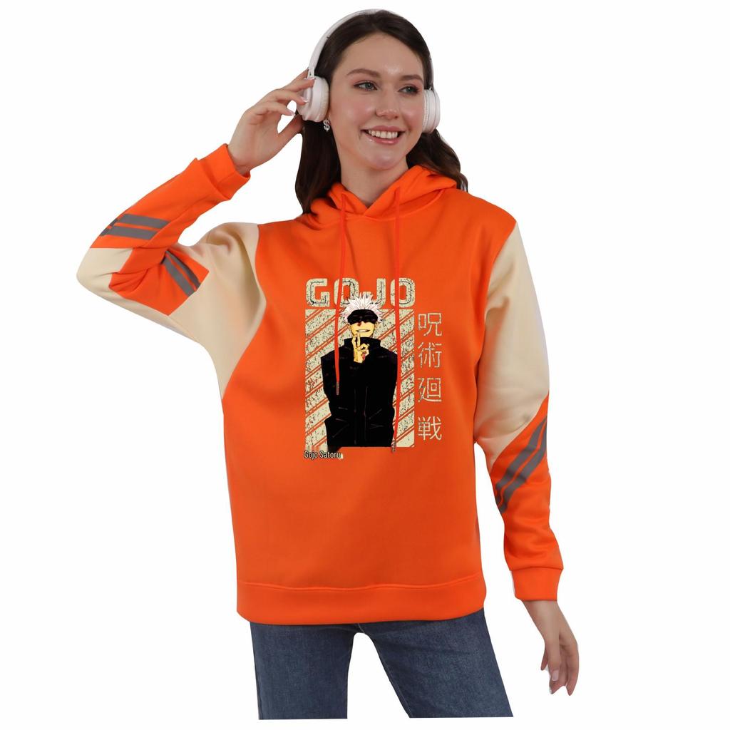 Jujutsu Kaisen Color Block Patchwork Fleece Hoodie for Men & Women