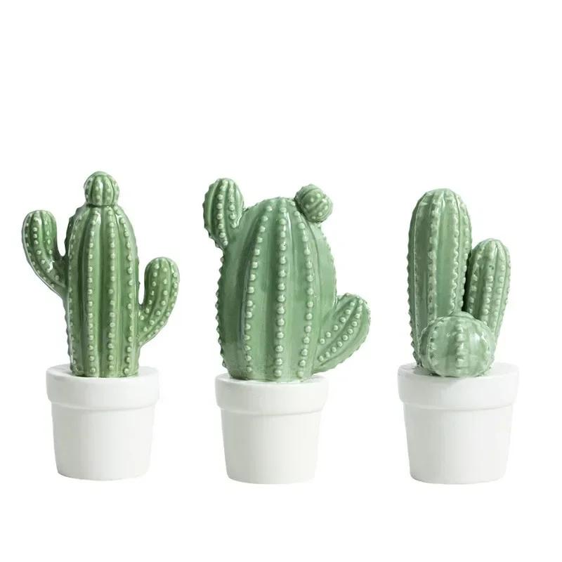 Nordic Ceramic Cactus Home Ornaments, Decor, Modern Decoration, Room Outdoor Garden, Fashion