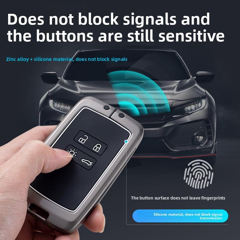 Interior Mouldings Zinc Alloy Car Key Case Cover Shell for Renault Captur Megane Talisman Espace Clio Zoe Koleos Scenic 4 Arkana