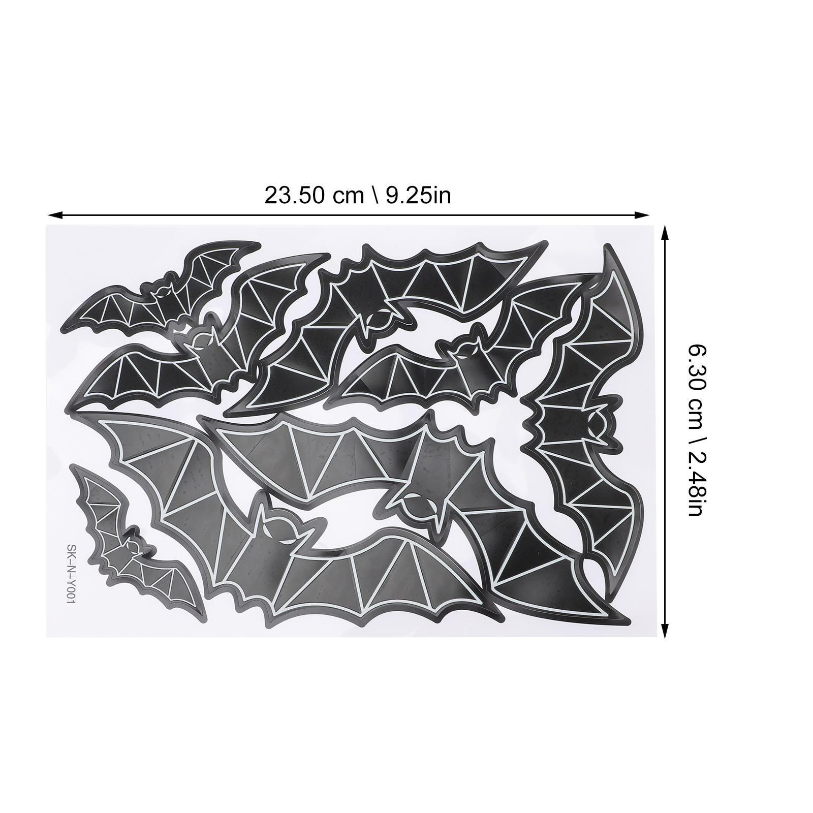 60Pcs Night Glow Bat Wall Stickers Halloween Decor 3D Bats Stickers Party Decoration Luminous Bat Decals Halloween Sticker 23.5x6.5m