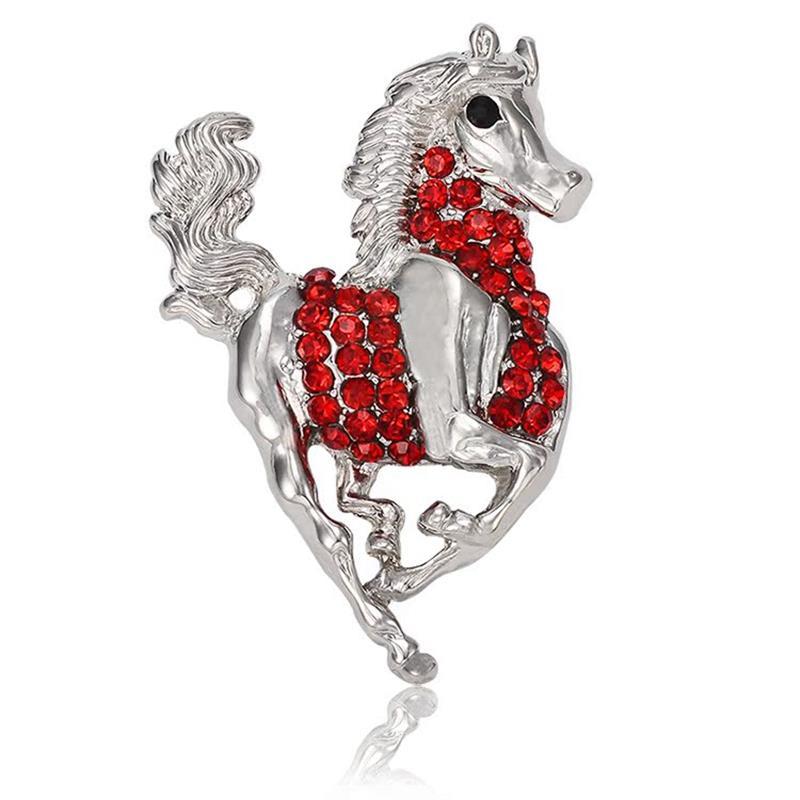 

Вінтажна емальована брошка-шпилька «Галопуючий бойовий кінь» із стразами, зодіак, жіноча, чоловіча, модні аксесуари для одягу, на лацкан піджака, корсаж, подарунок червоний