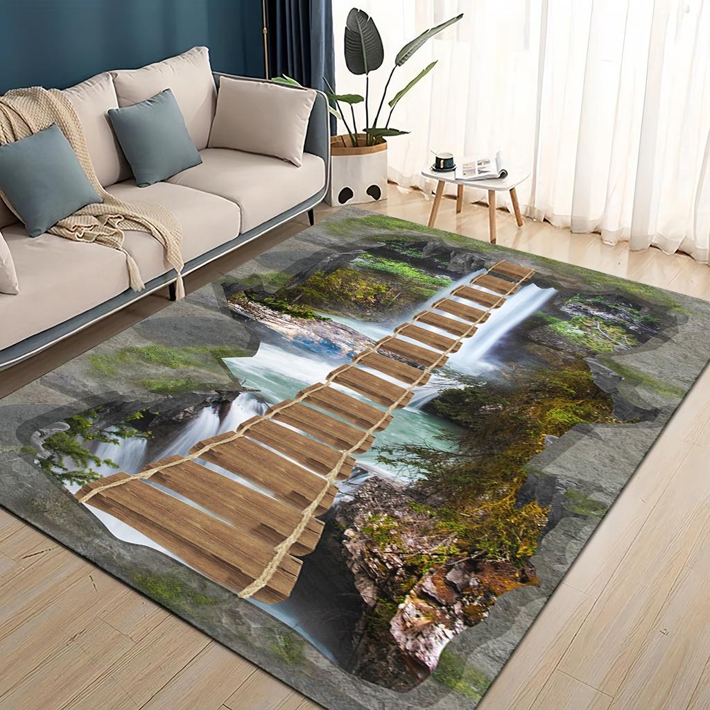 27 Style 3D Illusion Pattern Hallucination Underwater Dino Carpet Rug for Living Room Bedroom Home Sofa,kids Non-slip Floor Mat