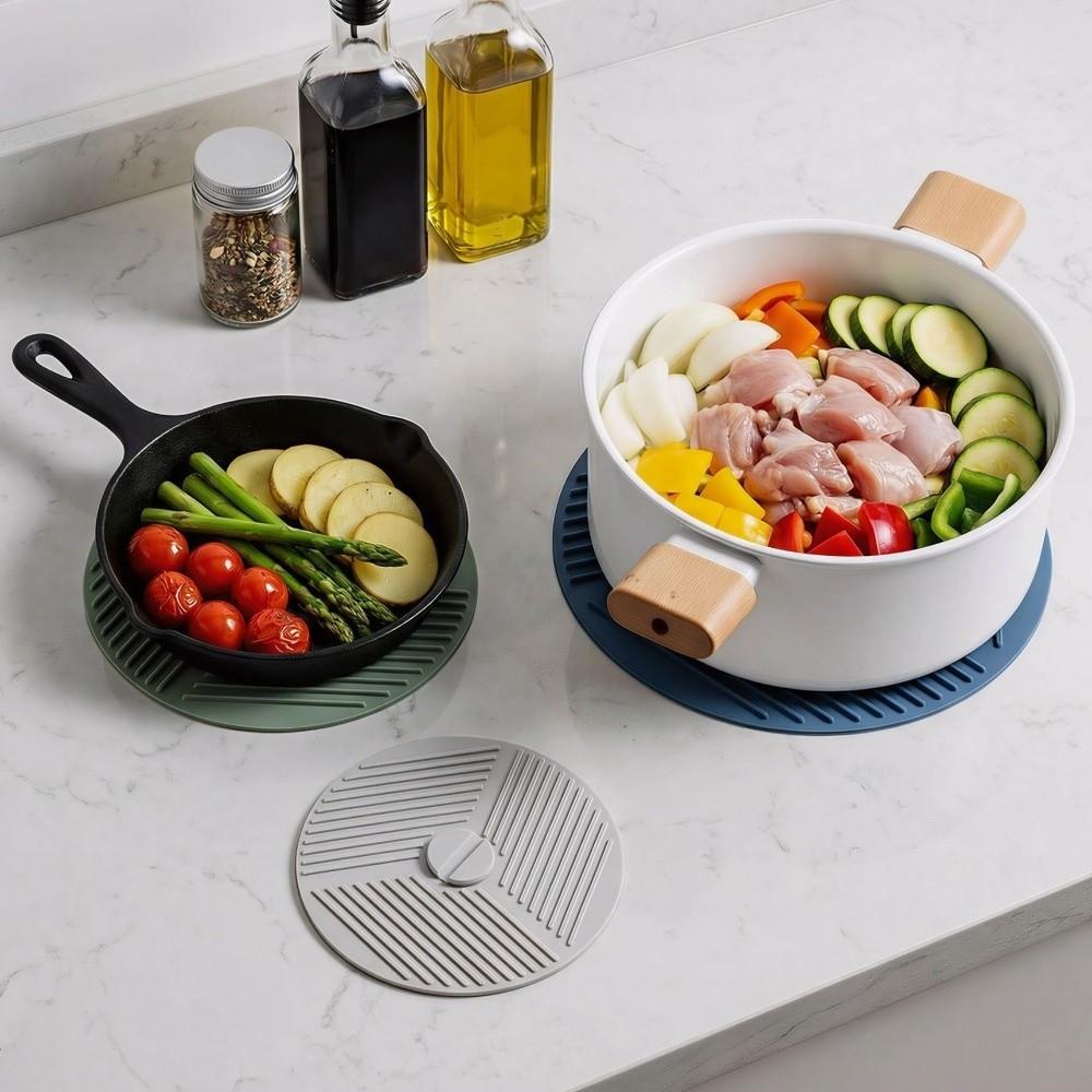 3PCS Soft Hot Insulation Pads Anti-slip Pot Holder Heat Resistant Trivets  Dining Table