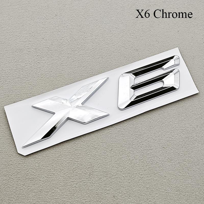3D ABS Black Chrome Car Letters Rear Trunk Badge X5 X6 Logo Emblem Decals For BMW X5 X6 F15 G05 F16 G06 Sticker Auto Accessories