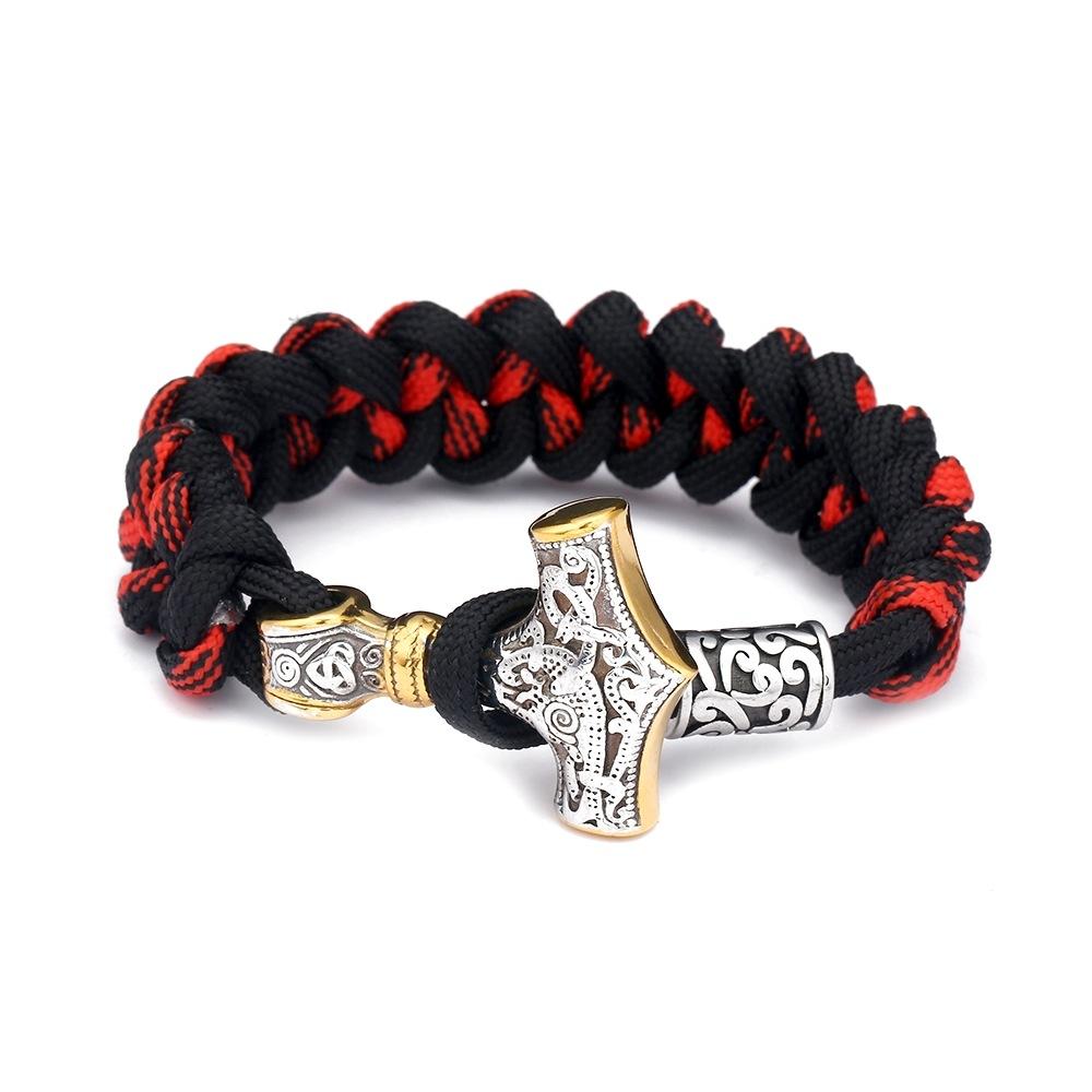 Mitologia nordycka Wiking Młot Thora Bransoletka ze sznurka parasolowego Bransoletka z węzłem kilowym 