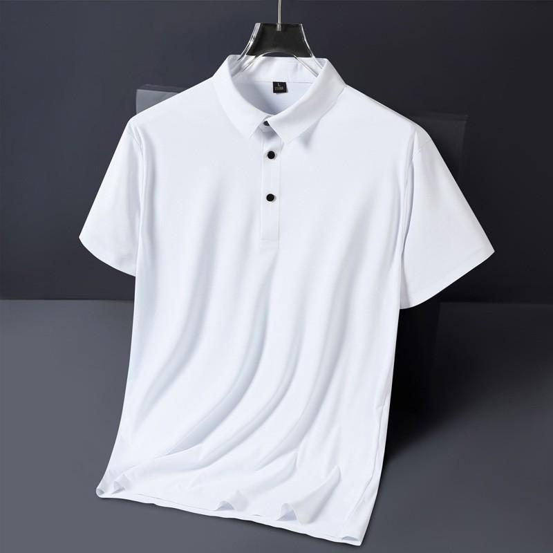 Men's Business Casual Ice Silk Polo - Slim Fit Summer Short-Sleeve Shirt