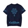 Genshin Impact Druck Damen Herren T-Shirt Lässig Atmungsaktiv T-Shirts Lustig Genshin Impact Locker T-Shirts Hemden Straße Übergroße T-Shirts Mann