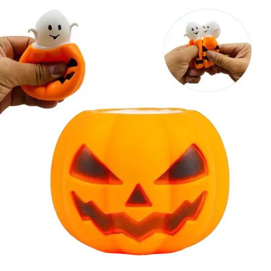 Creepy Pumpkin Pinch Toy 12Pcs Pop-up Ghost Squeeze Toy Stress Relief Head Sensory Halloween Toys Fidget for Party Favors Set
