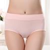 Solid Color Mid-Waist Plus Size Pure Cotton Women's Underwear