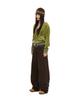 Aakam Rhinestone Velor Zip-Up Hoodie (Green)