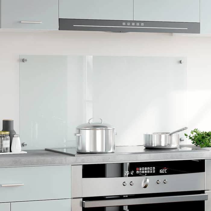 VidaXL Kitchen Backsplash Transparent 100x50 Cm Tempered Glass 249476