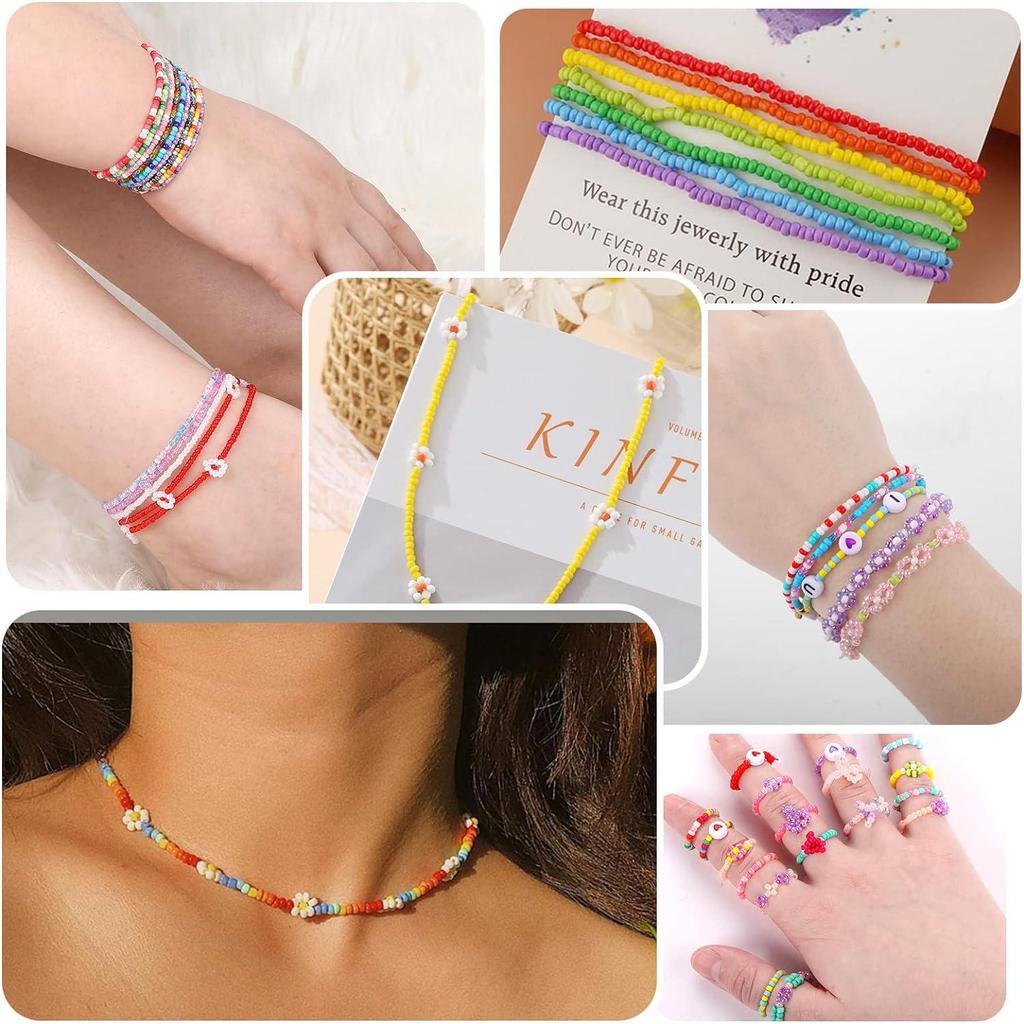 Glass Seed and Letter Beads Set: 3mm/4mm for DIY Friendship Bracelets and Jewelry