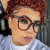 New Brand Fashion Oversize Square Glasses Women Frame Photochromic Anti Blue Light Computer Reading Eyeglass