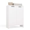 Nina Bathroom Cabinet 1 Door 1 Drawer White Shelf 1 Laundry Basket 3 Shelves Tall Unit
