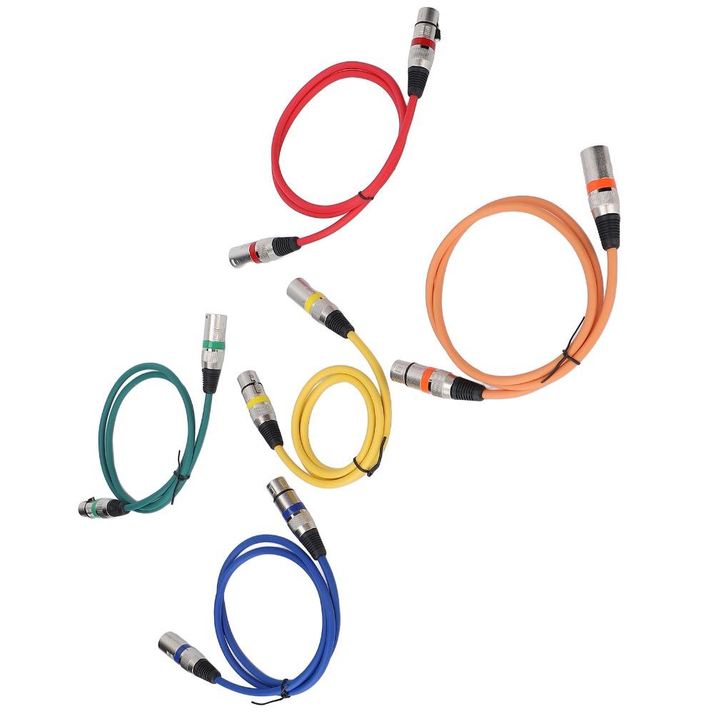 5PCS XLR Male To Female Balanced Shielded XLR 3 Pin Color Coded Mic Patch Cord  for Mic Mixer