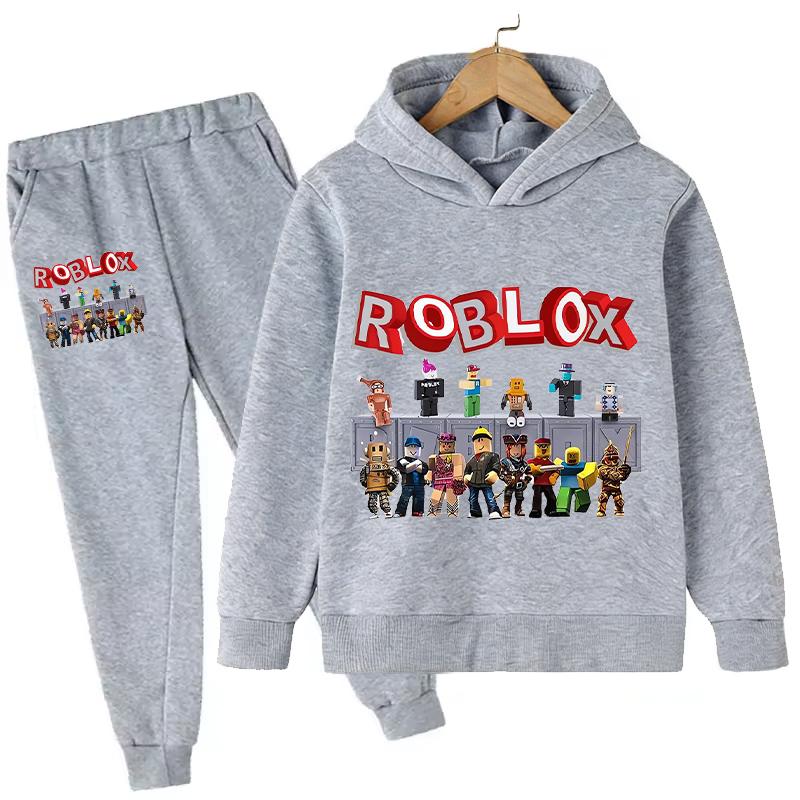 2026 autumn Hot Game Roblox Cartoon Printed Children Clothes boy Autumn/winter Hoodie Set Kid Fashion Pullover Tops+Pant Suit
