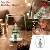 Borosilicate Glass Coffee Mug with 3D Christmas Design and Colorful Glitter - Clear Glass Cup for Hot and Cold Drinks