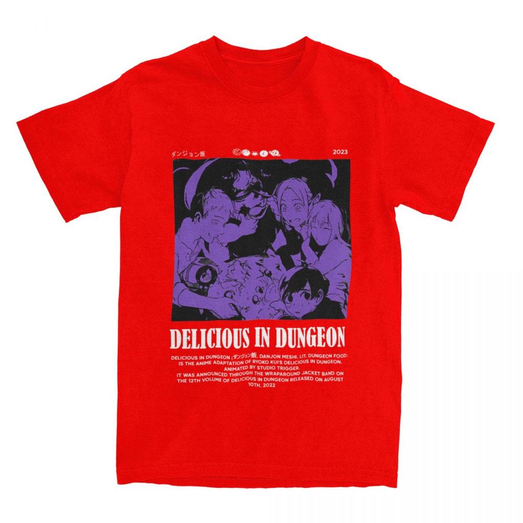 Men's T Shirt Dungeon Meshi Anime Marcille Laios T-Shirts Harajuku Delicious In Dungeon Summer Tee Shirt Y2K Cotton Tops