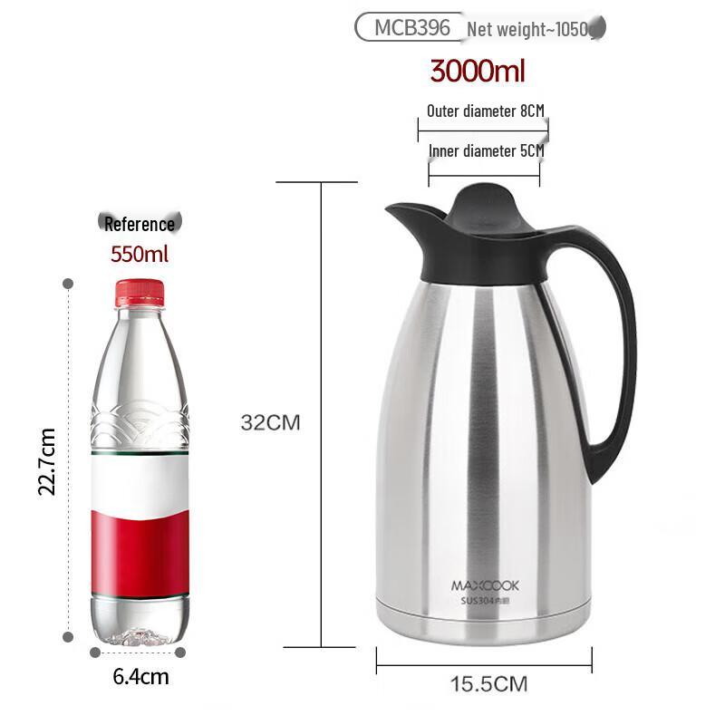 MAXCOOK 3L 304 Stainless Steel Vacuum Insulated Thermos