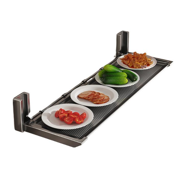 Modern Minimalist Aluminum Wall Mount Kitchen Storage Rack With Foldable Design For Home Use