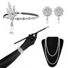 Sparkling Rhinestone Headwear Feathered Headgear Set Alluring Feathered Headband Comfortable for Halloween Singles Party