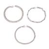 3Pcs/Set Stainless Steel Punk Cuban Chain Bracelet For Men Minimalist Silver Color Hip Hop Bracelet Party Jewelry Gifts