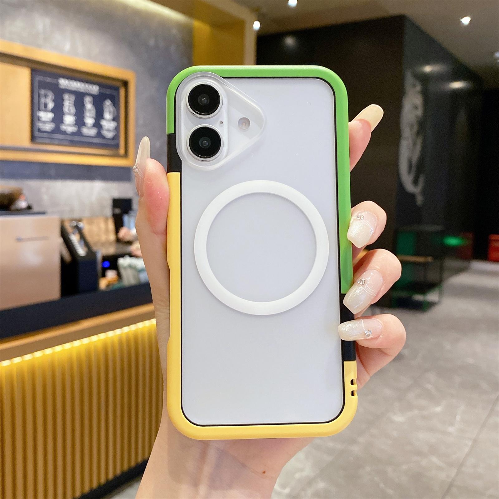 

For iPhone 16 Case Compatible with MagSafe Detachable 2-in-1 TPU+PC Clear Phone Cover - Pink / Blue