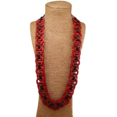 Bohemian Coconut Shell Necklace for Women, Exotic Vintage Long Lariat Natural Handmade Ethnic Layering Jewelry Boho Chic Gift