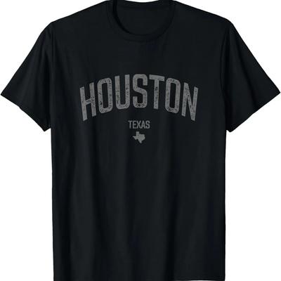 Houston Texas Souvenir Vintage Abgenutztes Texas Houston T-Shirt
